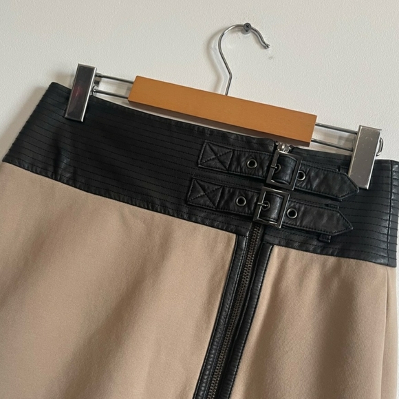 MACKAGE black skirt with genuine leather detail size 6 - Picture 5 of 14
